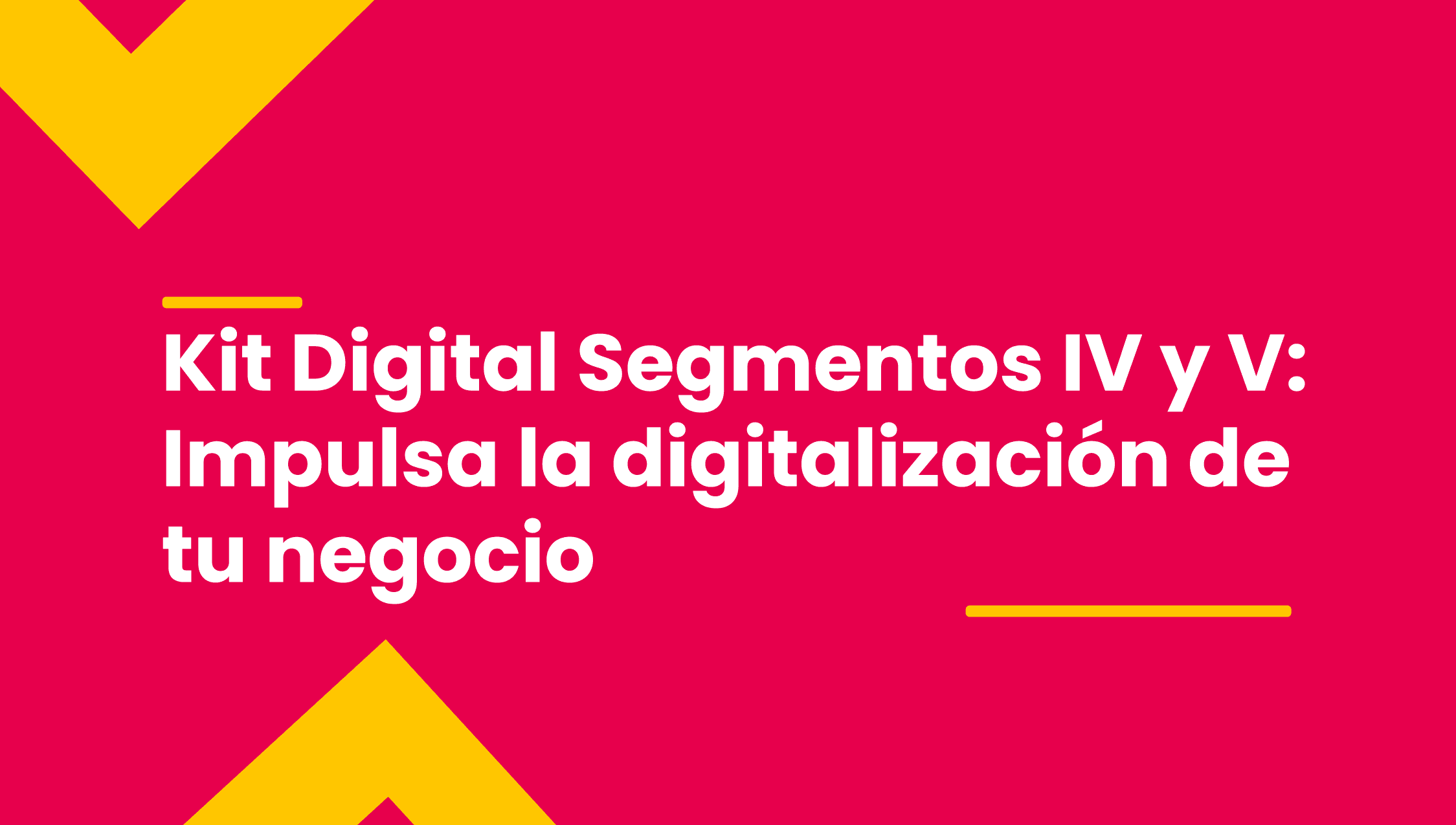 El programa Kit Digital se divide en varios segmentos