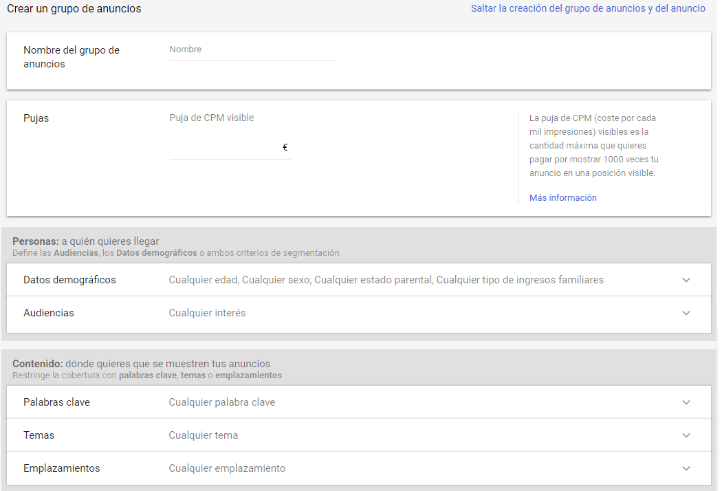 segundo paso para crear una campaña de vídeo outstream
