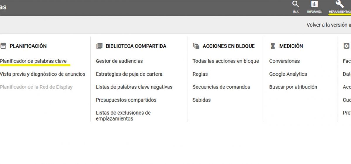 El Keyword Planner se ha simplificado en sus funciones