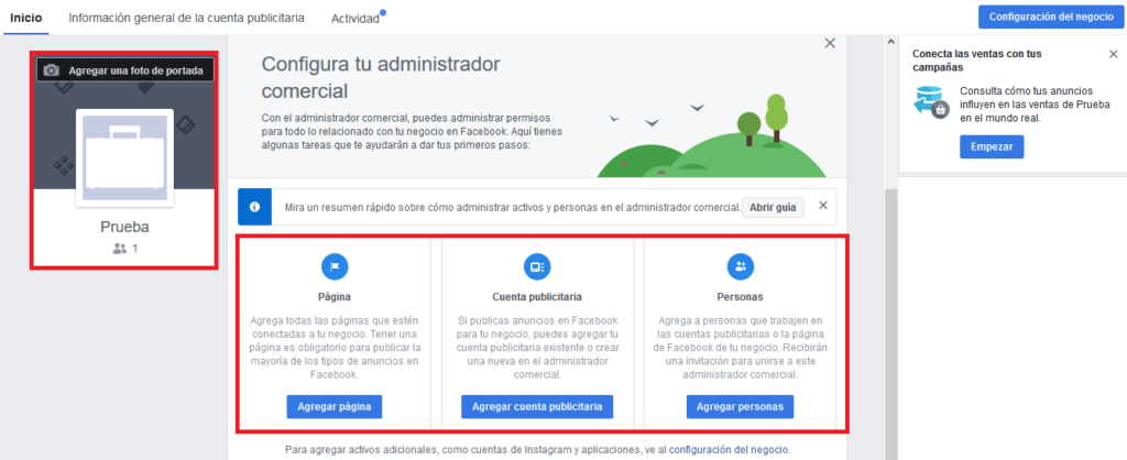 Es importante que añadas tanto una foto de perfil como de portada