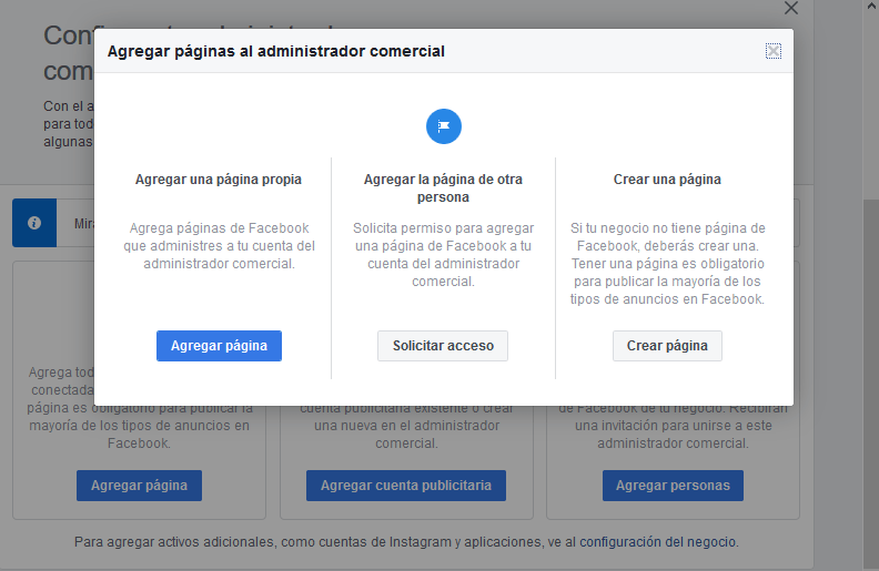 Añade tu página de fans a la herramienta de Facebook o pide acceso a la cuenta de un cliente