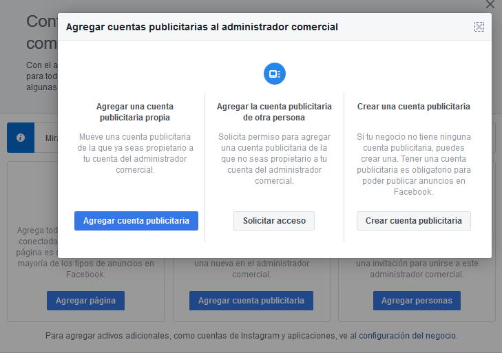 Si nunca hiciste una campaña, tendrás que crear una cuenta publicitaria