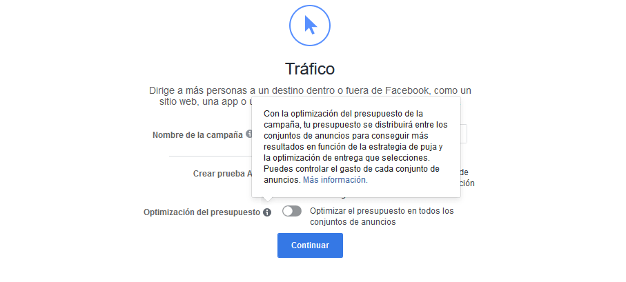 Con la actualización, esta opción será automática y el presupuesto siempre se va a establecer por campañas