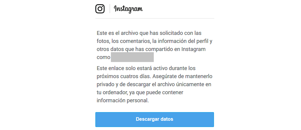 El enlace estará disponible durante cuatro días