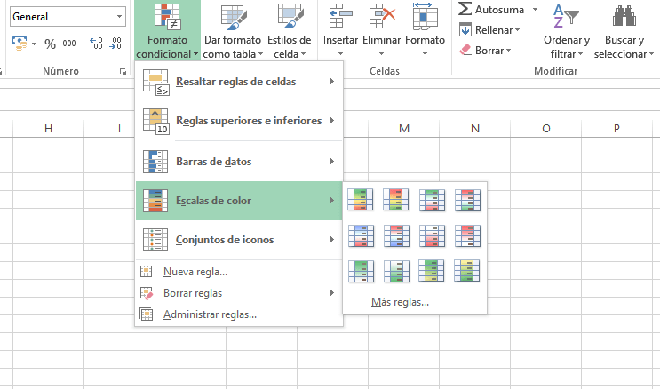 Con la opción de “escala de color” podrás ver cuál es el mejor día para publicar en un blog