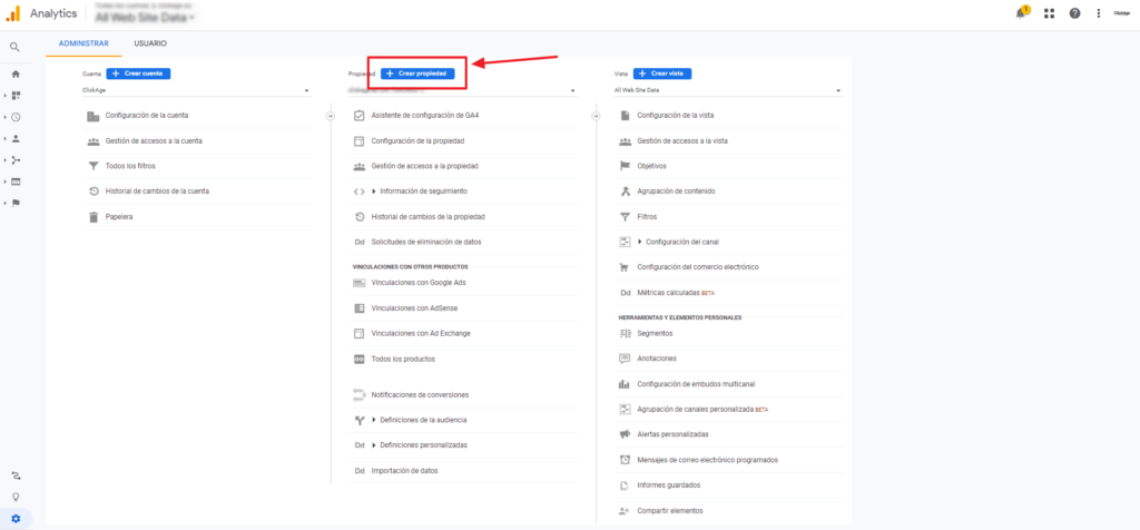 Crear una propiedad en Google Analytics 4 es sencillo